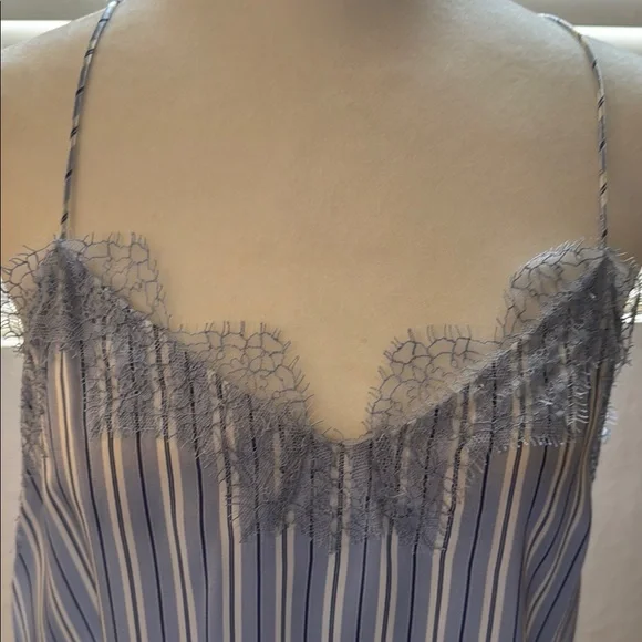 Cami NYC Blue Striped Camisole with Lace Trim - Picture 2 of 3